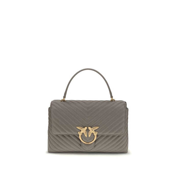 PINKO Gray Calf Leather Bos Taurus Handbag PINKO
