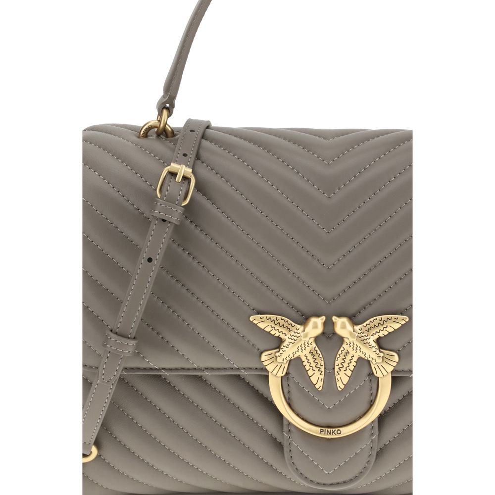 PINKO Gray Calf Leather Bos Taurus Handbag PINKO