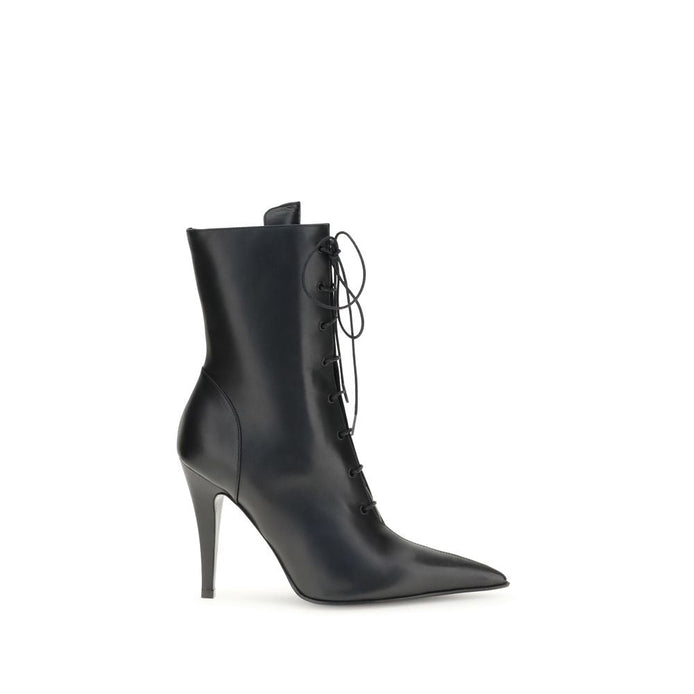 Alexander McQueen Black Calf Leather Bos Taurus Lace-Up Boots Alexander McQueen