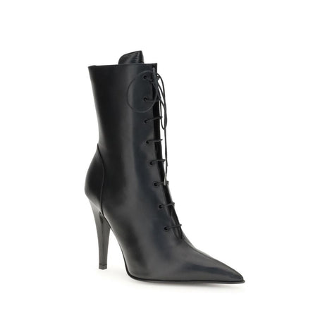 Alexander McQueen Black Calf Leather Bos Taurus Lace-Up Boots Alexander McQueen