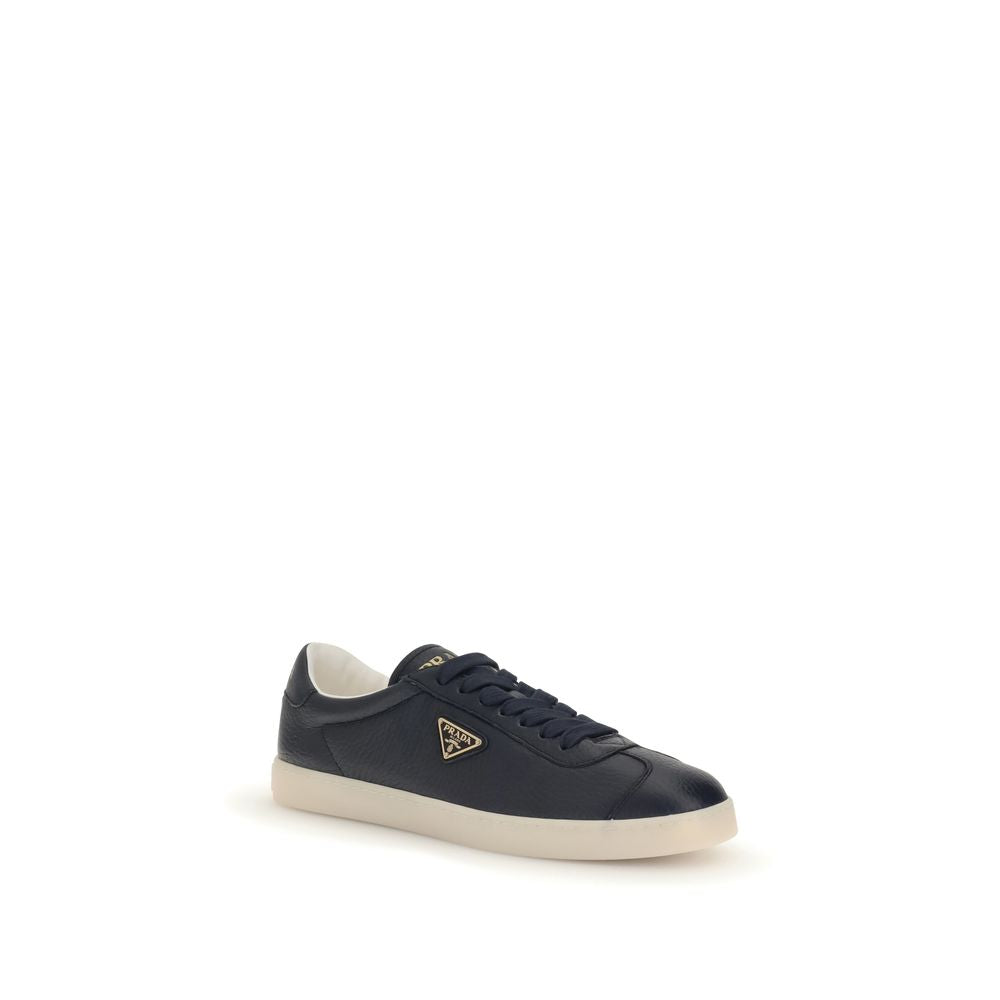 Prada Blue Calf Leather Bos Taurus Low Top Sneakers Prada