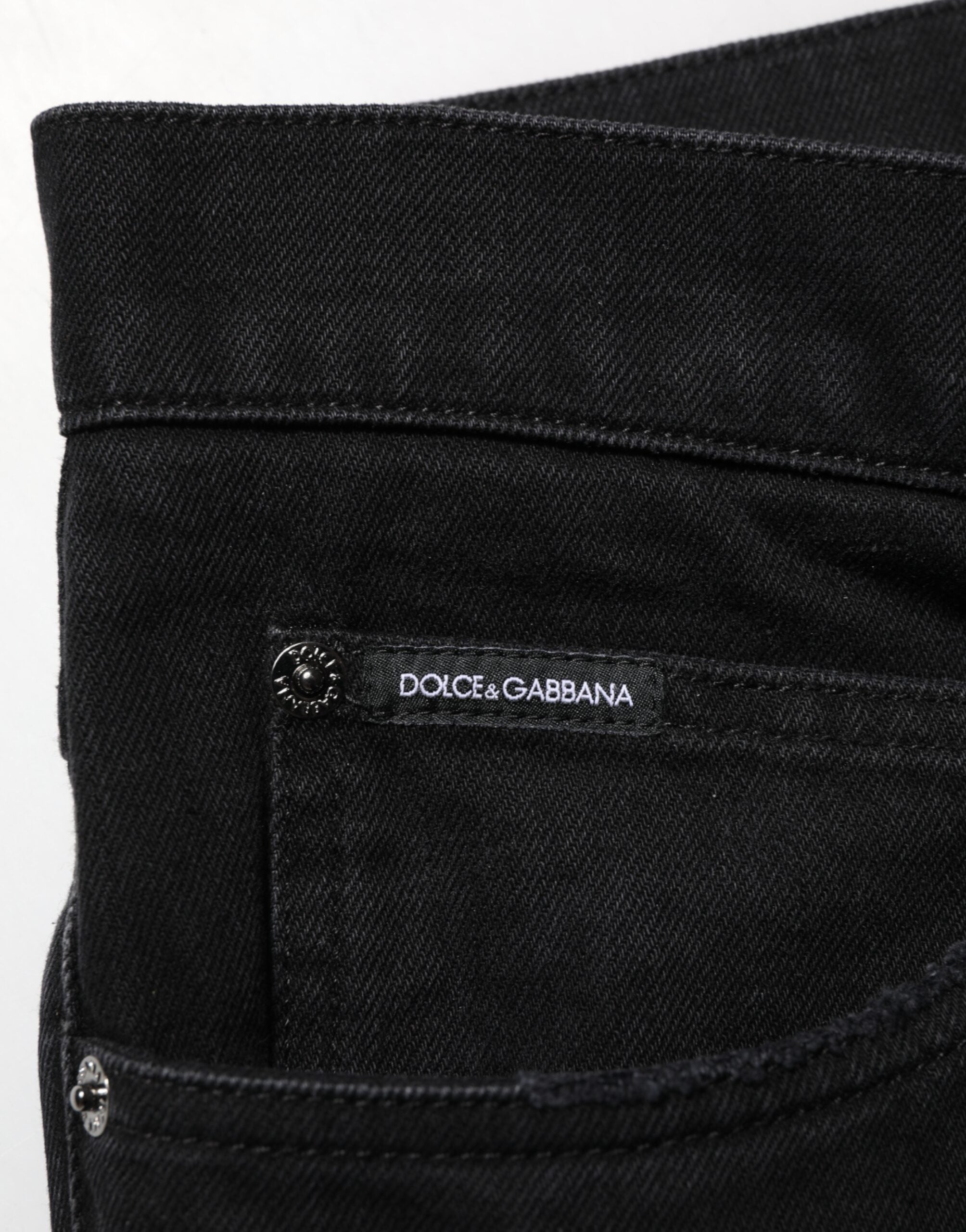 Dolce & Gabbana Black Cotton Regular Denim Men Trouser Jeans Dolce & Gabbana