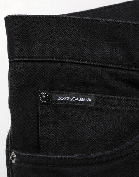 Dolce & Gabbana Black Cotton Regular Denim Men Trouser Jeans Dolce & Gabbana