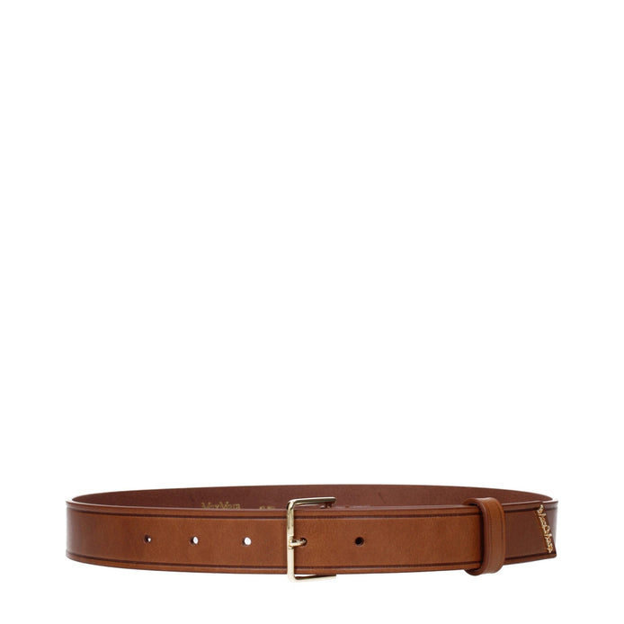 Max Mara Brown Leather Regular Belt Max Mara