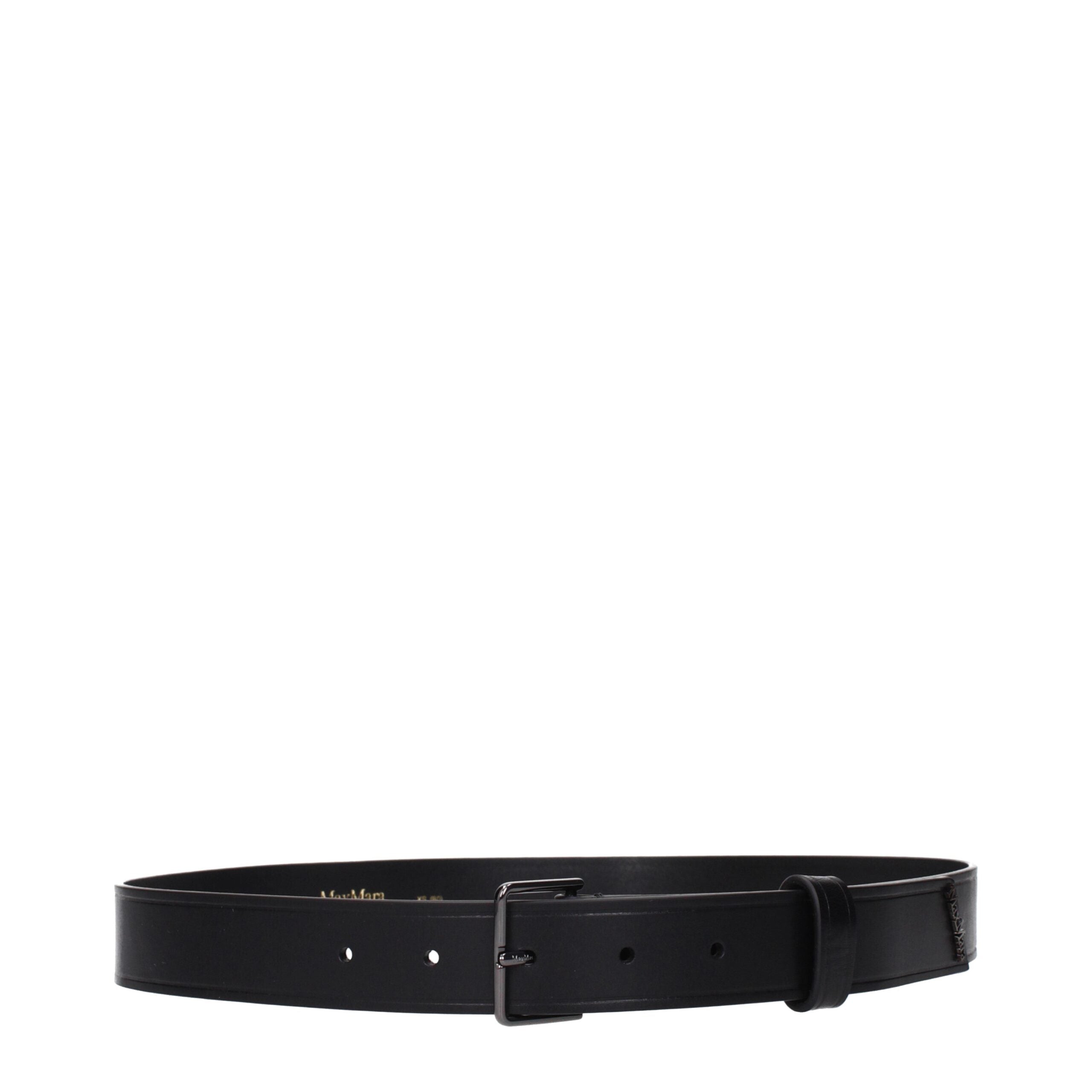 Max Mara Black Leather Regular Belt Max Mara