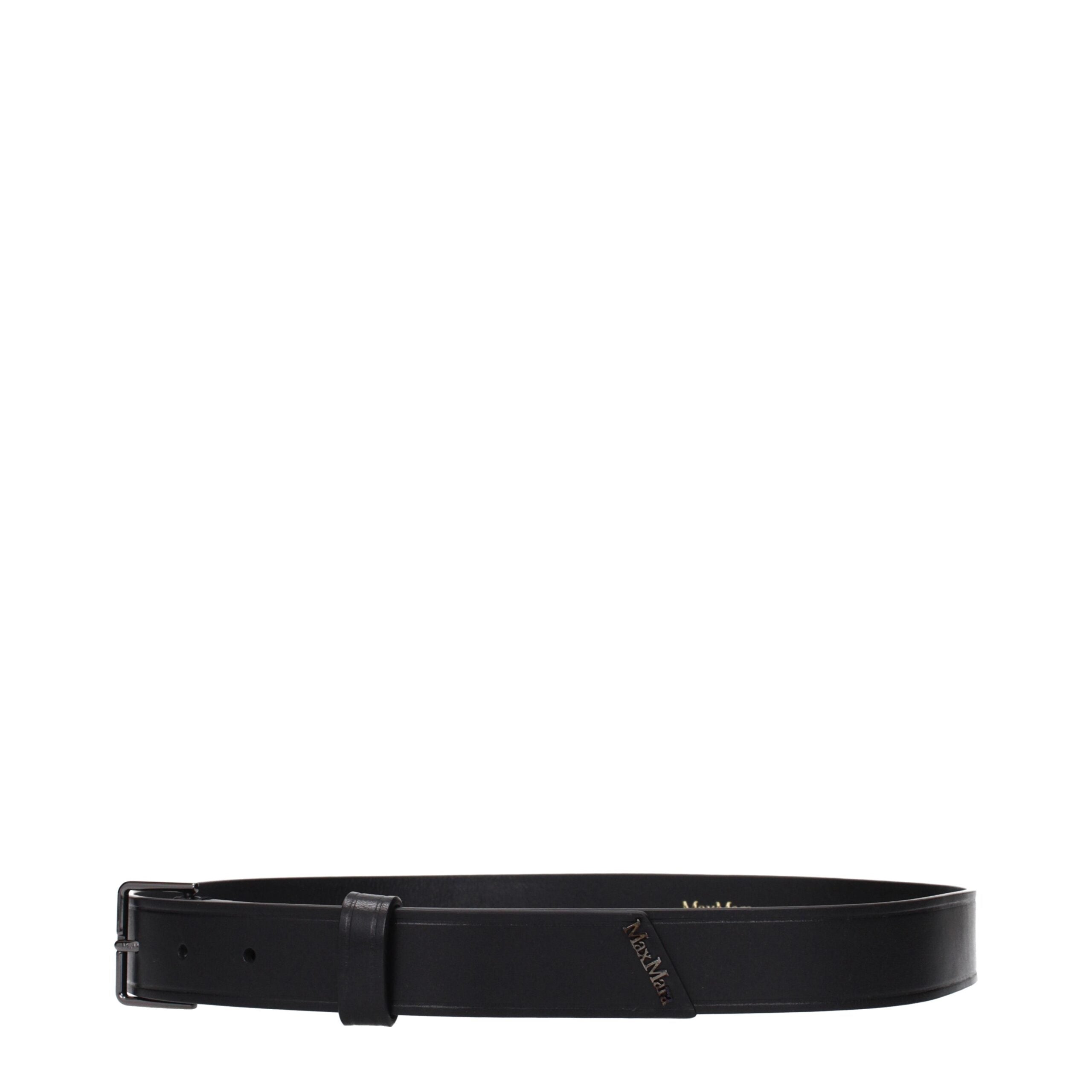 Max Mara Black Leather Regular Belt Max Mara