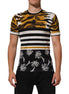 Dolce & Gabbana Multicolor Leopard Palm Leaf Men Crew Neck T-shirt Dolce & Gabbana
