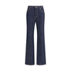 Alexander McQueen Blue Cotton Straight-Leg Jeans Alexander McQueen