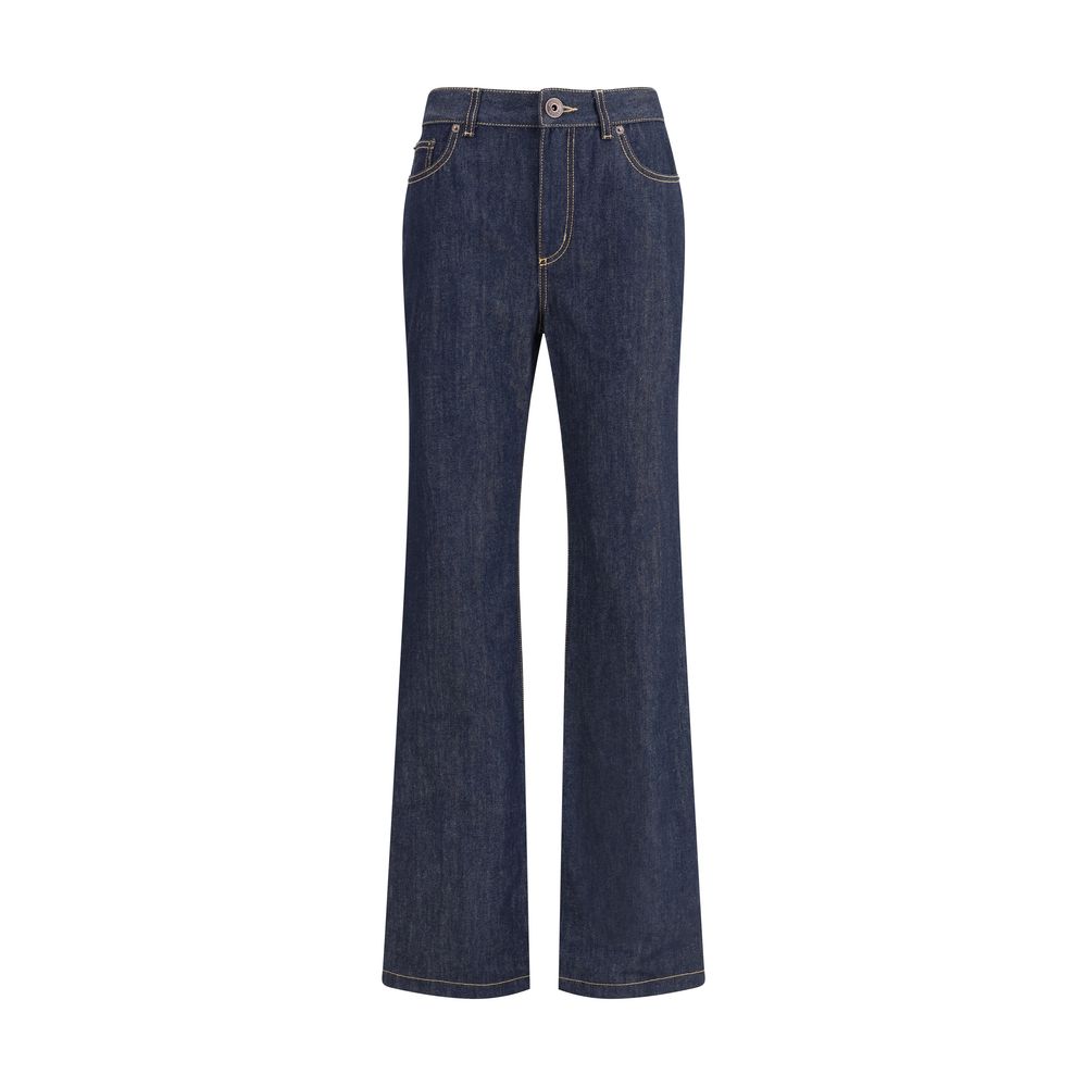 Alexander McQueen Blue Cotton Straight-Leg Jeans Alexander McQueen