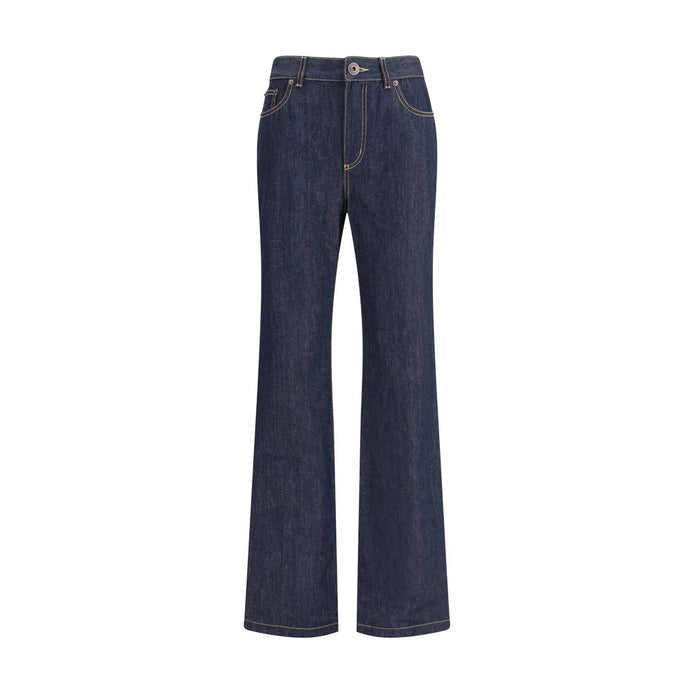 Alexander McQueen Blue Cotton Straight-Leg Jeans Alexander McQueen