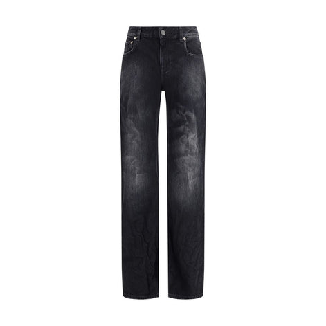 Balenciaga Black Cotton Relaxed Fit Jeans Balenciaga