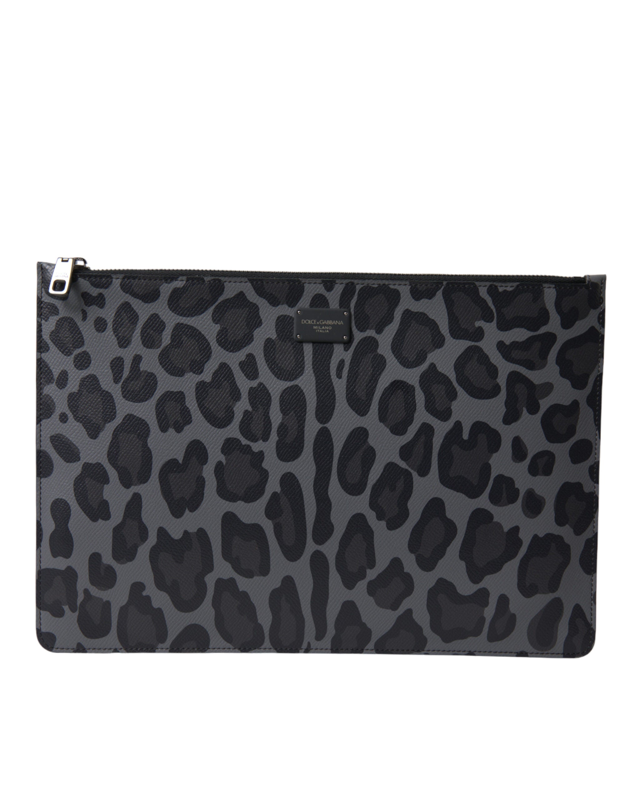 Dolce & Gabbana Multicolor Leopard Jacquard Logo Plaque Document Briefcase Bag Dolce & Gabbana
