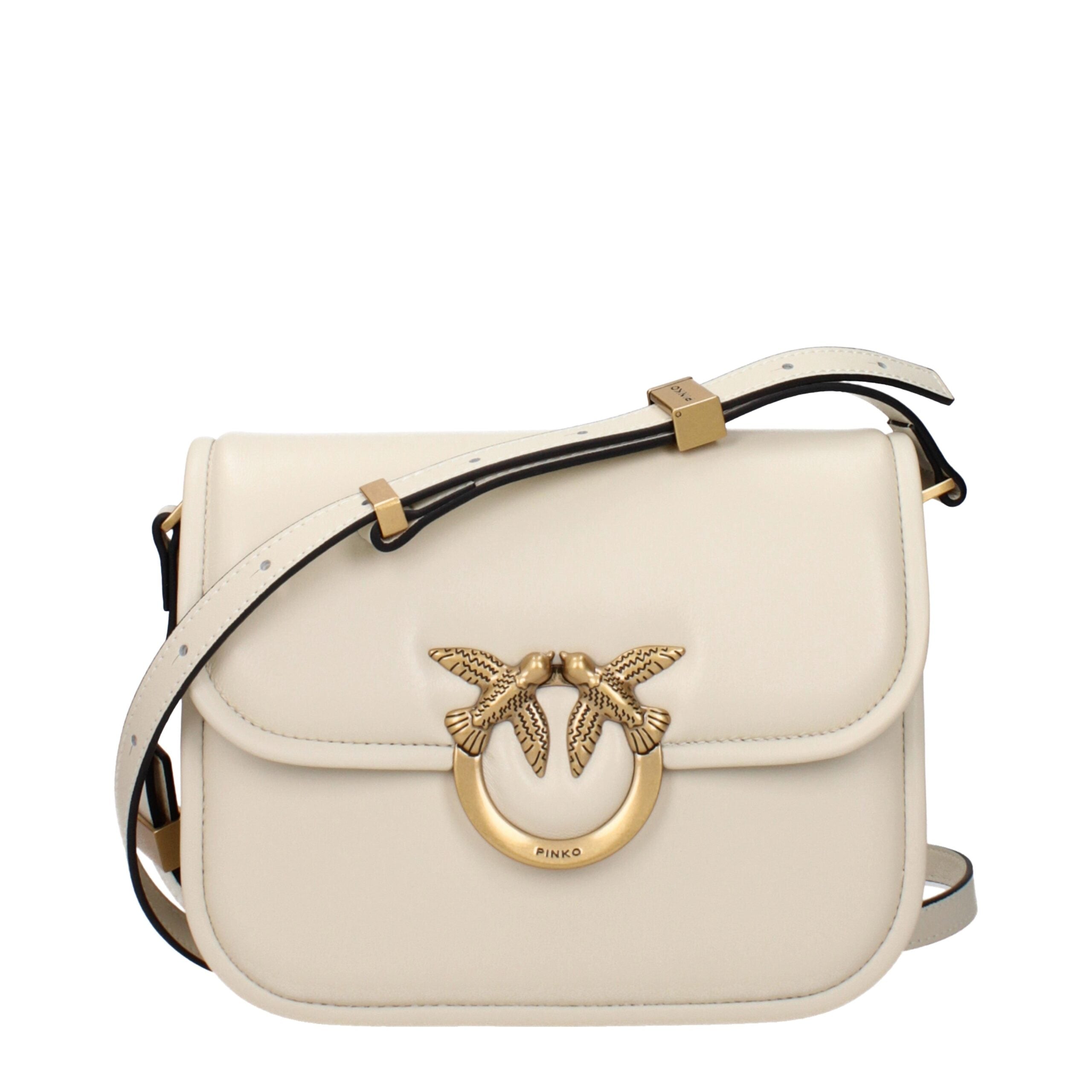 PINKO Beige Leather Crossbody Bag PINKO