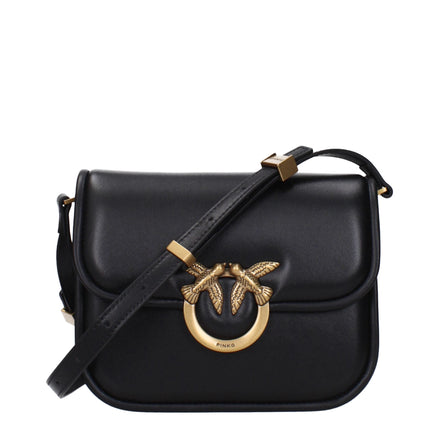 PINKO Black Leather Crossbody Bag PINKO