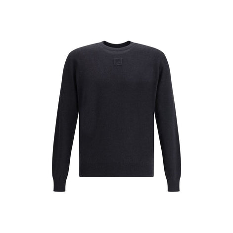 Fendi Black Fleece Wool Sweatshirt Fendi