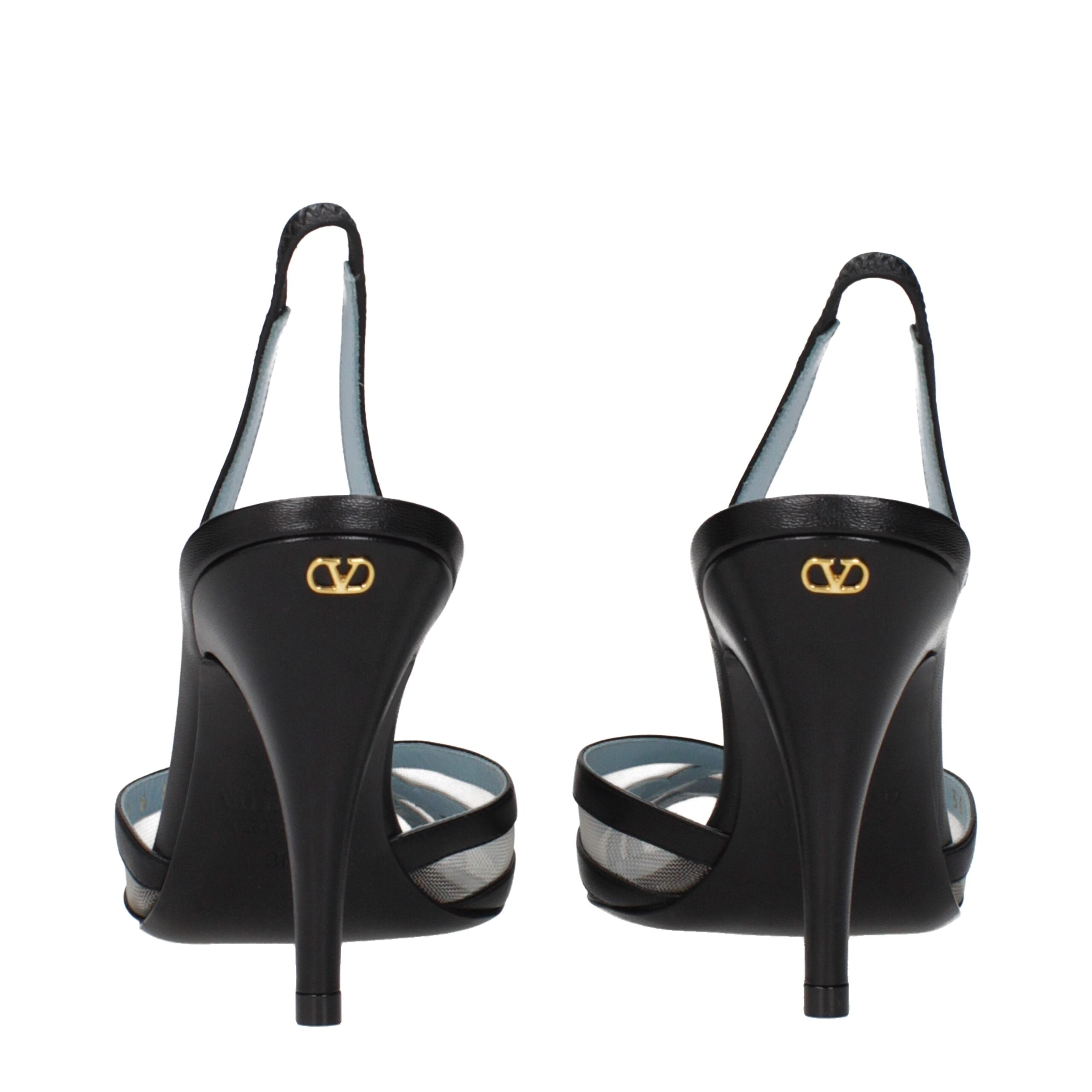 Valentino Garavani Black Leather High Heel Pumps Valentino Garavani