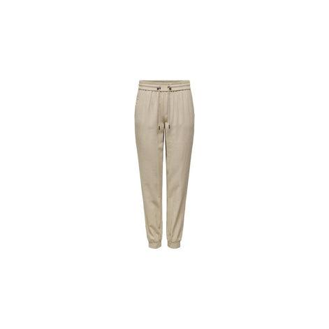 Only Beige Viscose Casual Pants Only