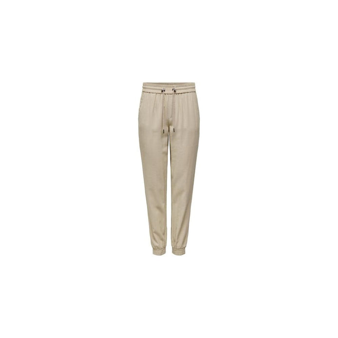 Only Beige Viscose Casual Pants Only
