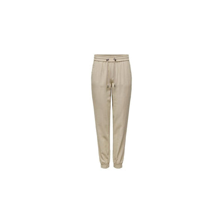 Only Beige Viscose Casual Pants Only