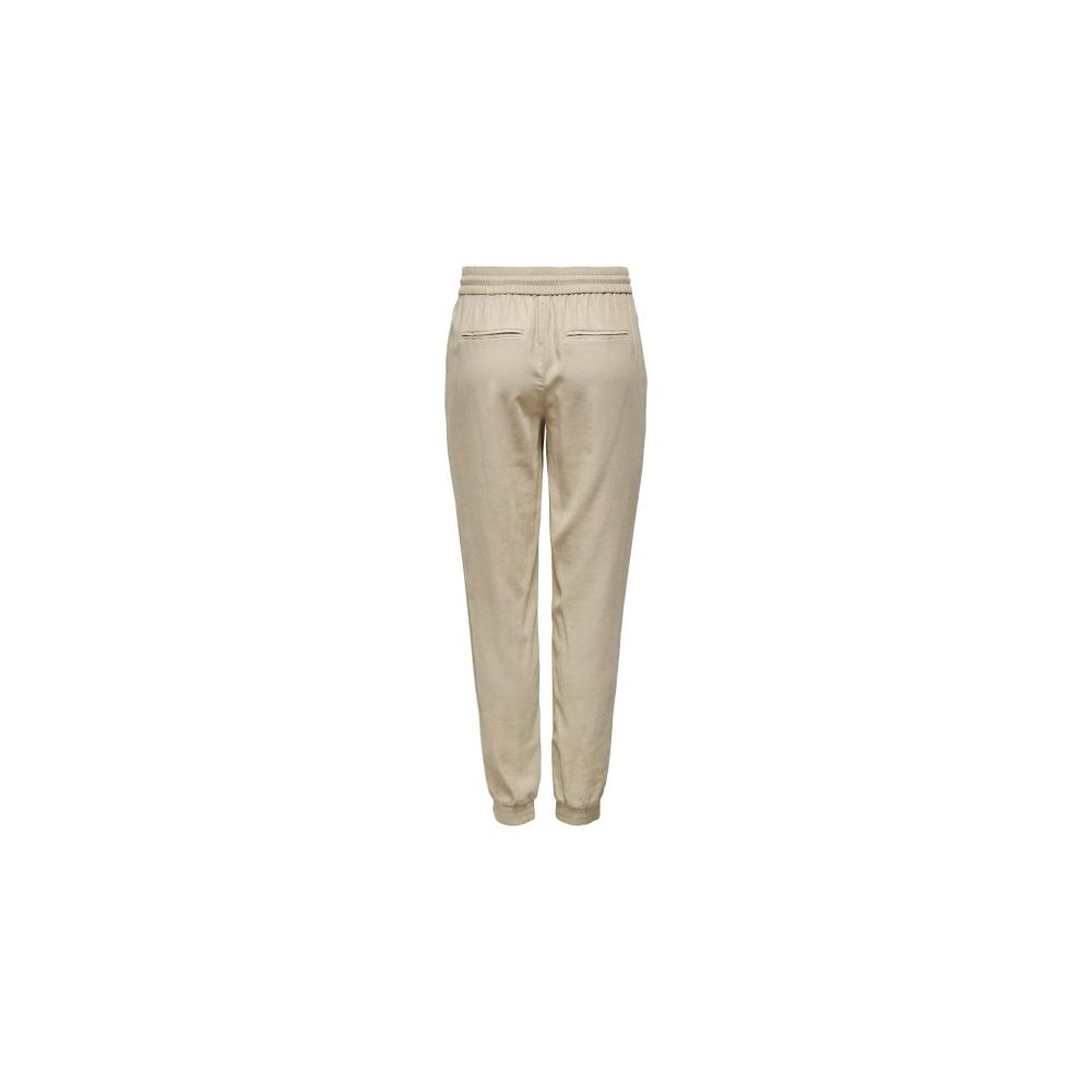 Only Beige Viscose Casual Pants Only