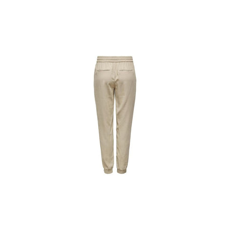 Only Beige Viscose Casual Pants Only