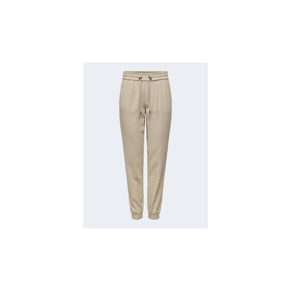 Only Beige Viscose Casual Pants Only