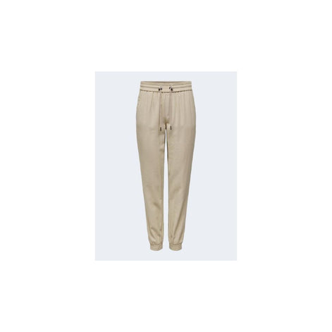 Only Beige Viscose Casual Pants Only