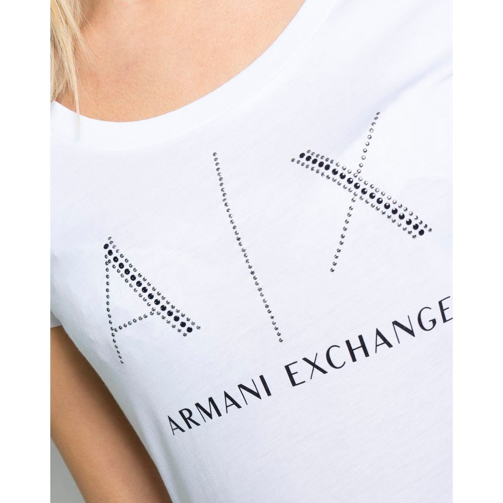 Armani Exchange White Cotton T-Shirt Armani Exchange