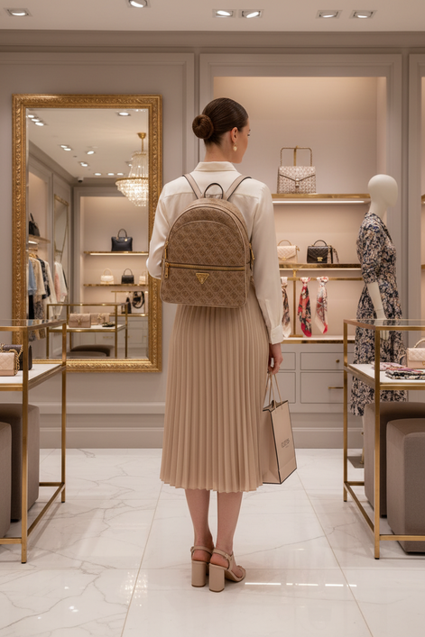 Guess Brown Polyethylene Backpack Guess