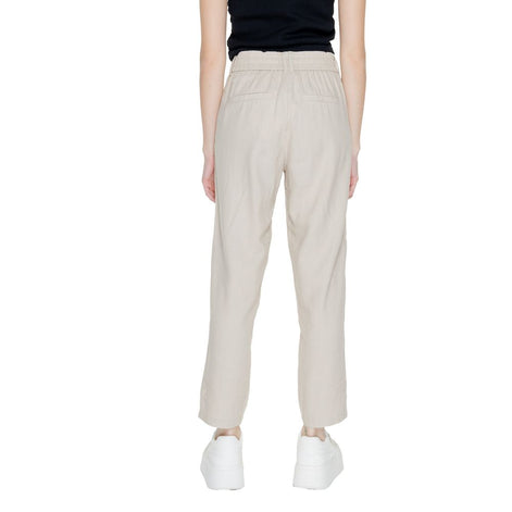 Only Beige Linen Casual Pants Only