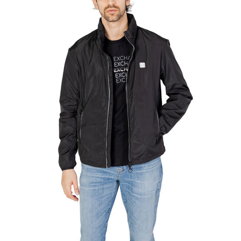 Armani Exchange Black Polyester Shell Jacket Armani Exchange