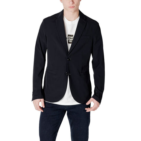 Armani Exchange Black Cotton Blazer Armani Exchange