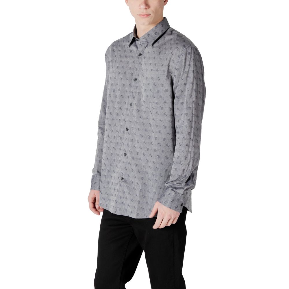Guess Gray Cotton Pattern Shirt Guess