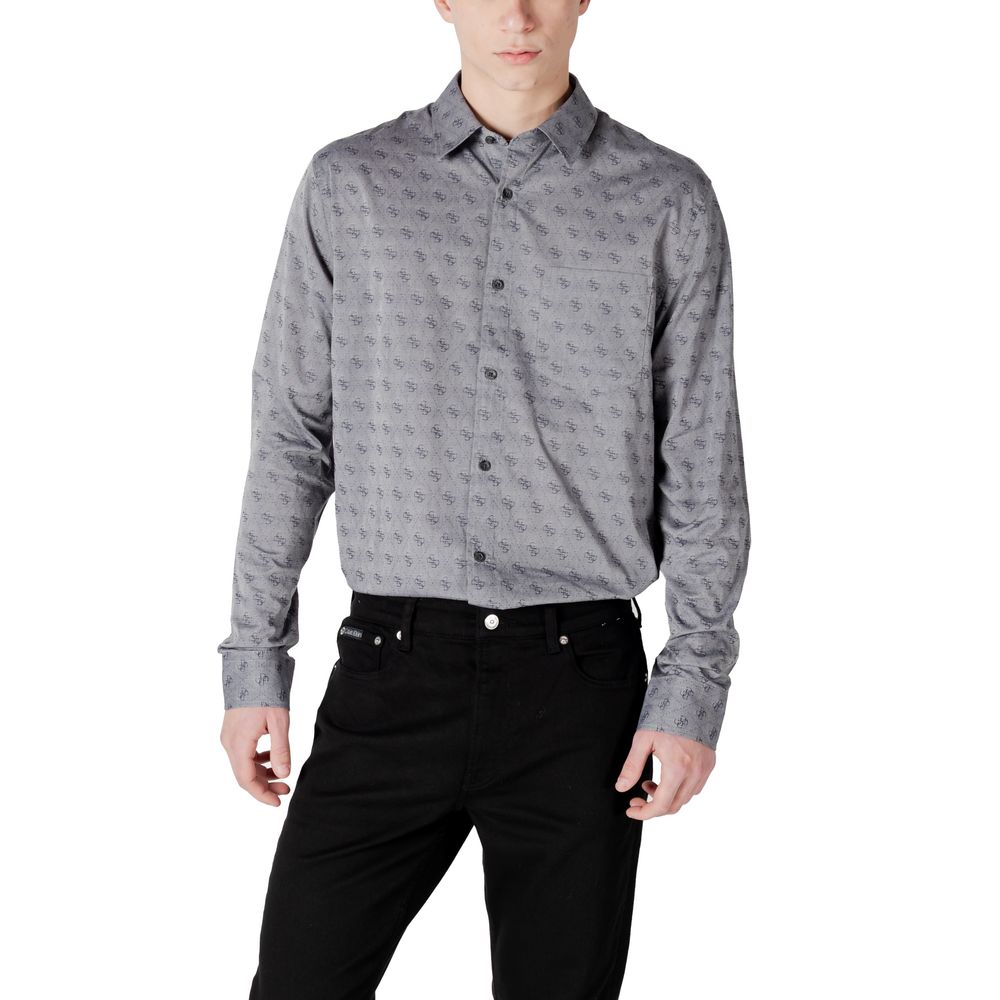 Guess Gray Cotton Pattern Shirt Guess