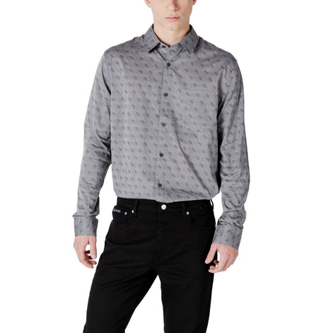 Guess Gray Cotton Pattern Shirt Guess