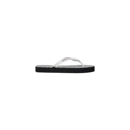 Armani Exchange Black And White Rubber Flip-Flop Sandals Armani Exchange