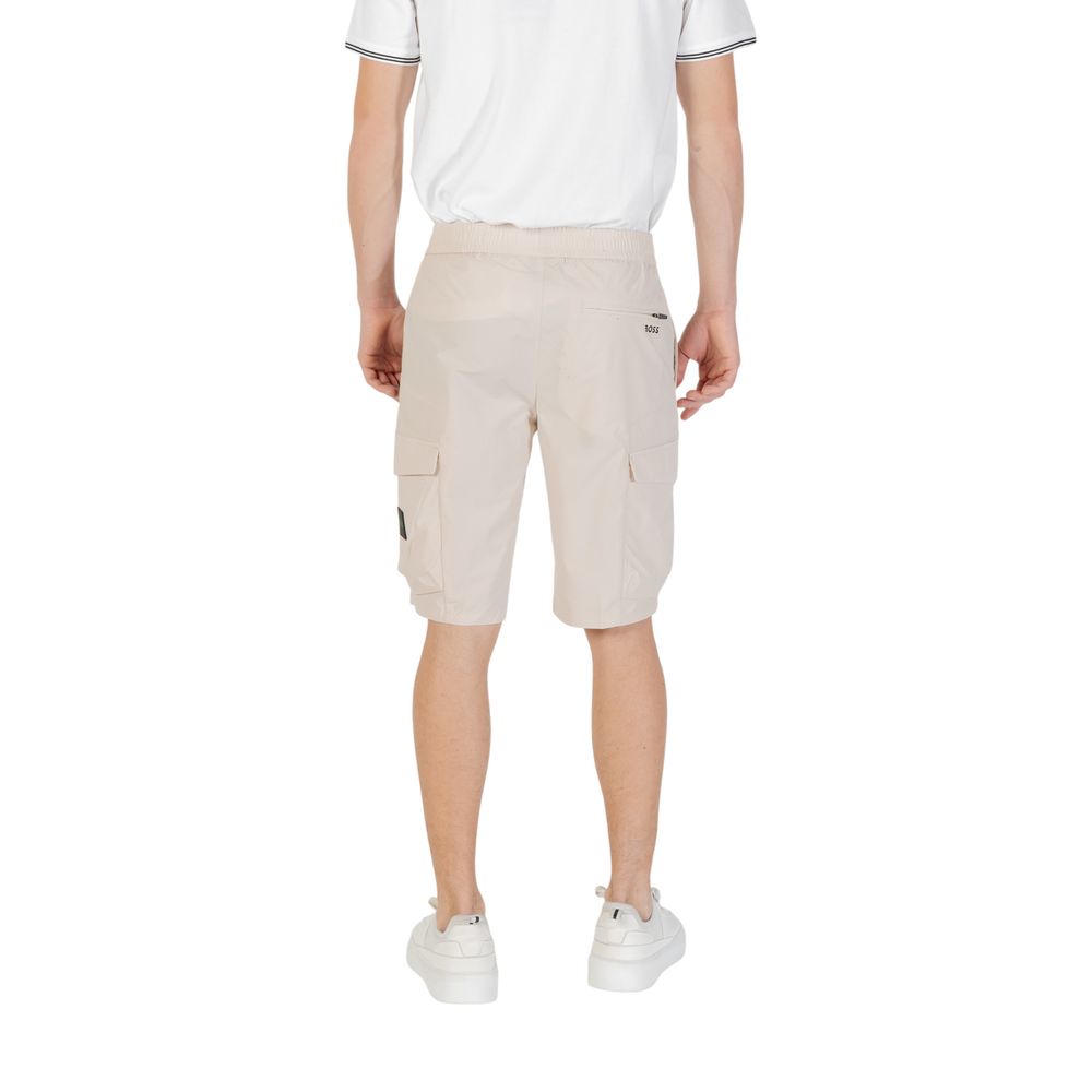 Hugo Boss Beige Polyester Bermuda Shorts Hugo Boss