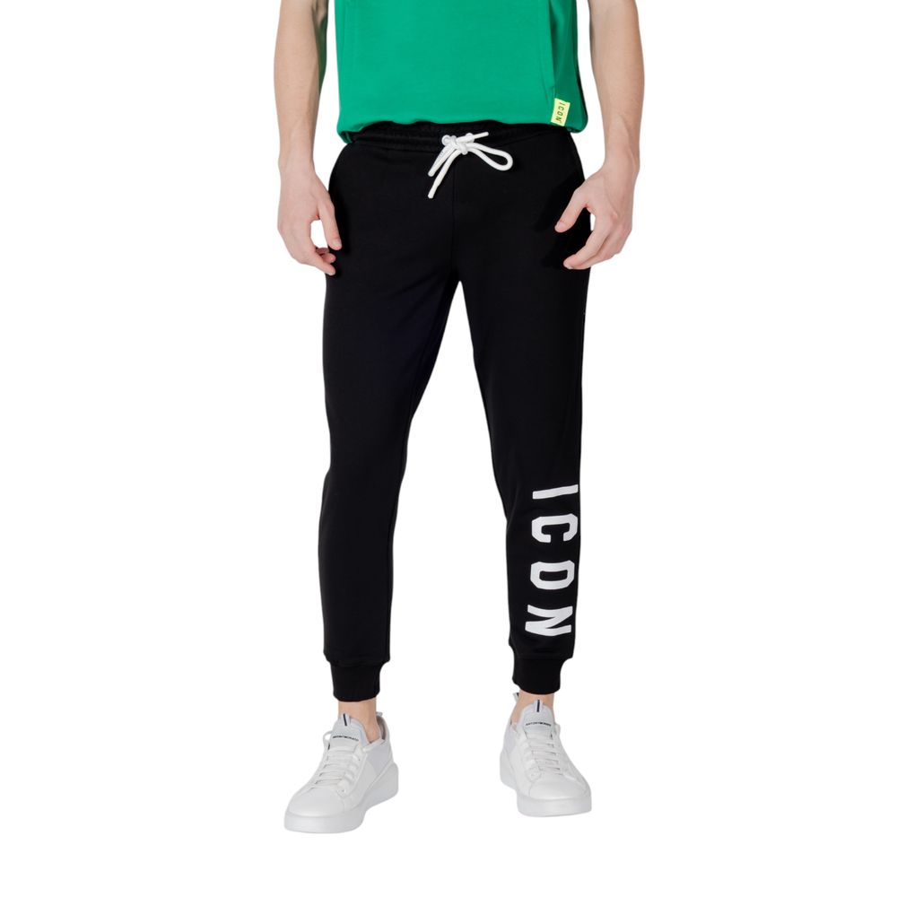 Icon Black Cotton Joggers (Workout Pants) Icon