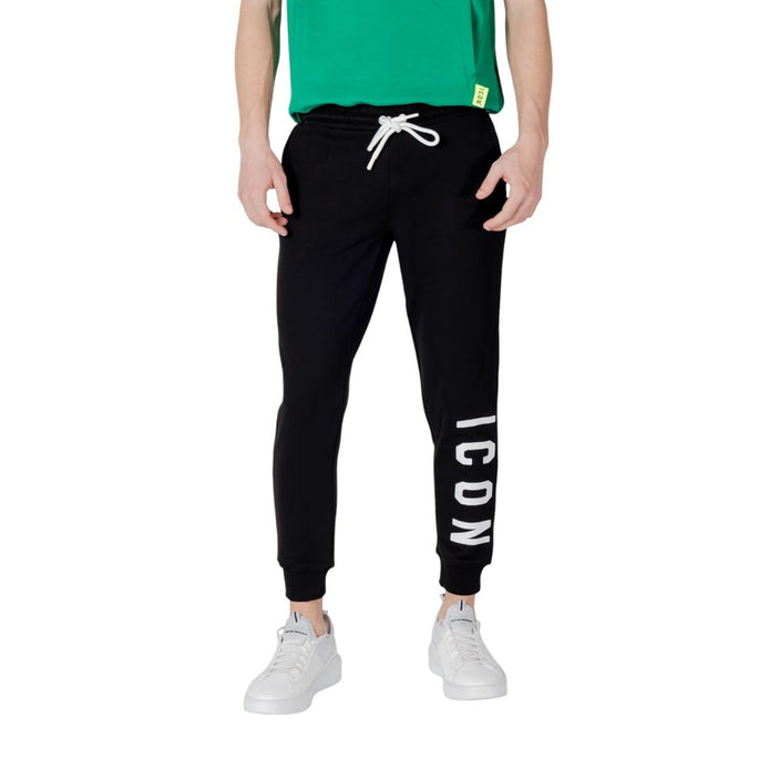 Icon Black Cotton Joggers (Workout Pants) Icon