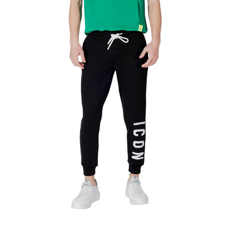 Icon Black Cotton Joggers (Workout Pants) Icon
