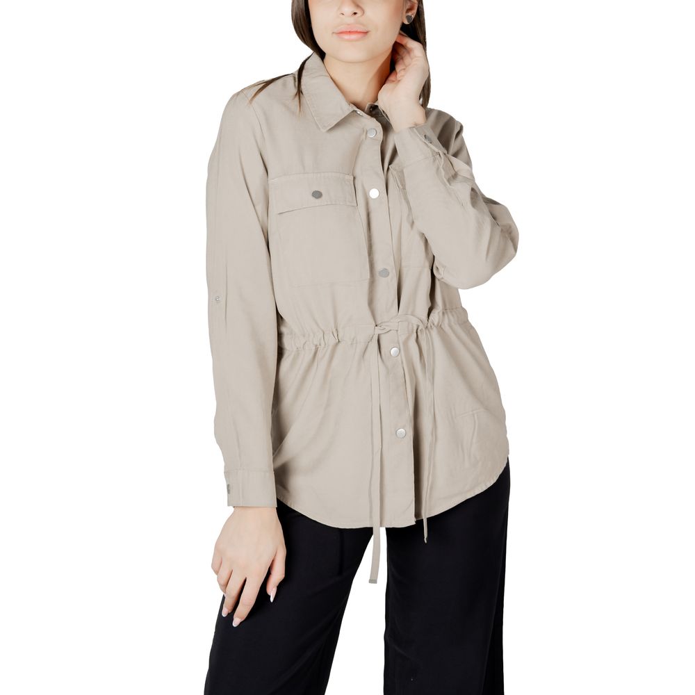 Only Beige Viscose Blouse Only