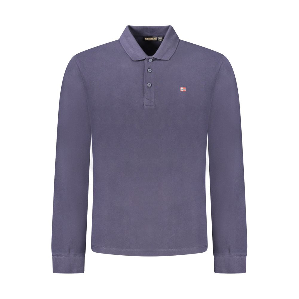 Napapijri Blue Cotton Men Polo Shirt Napapijri