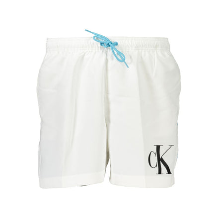 Calvin Klein White Polyester Bermuda Shorts Calvin Klein