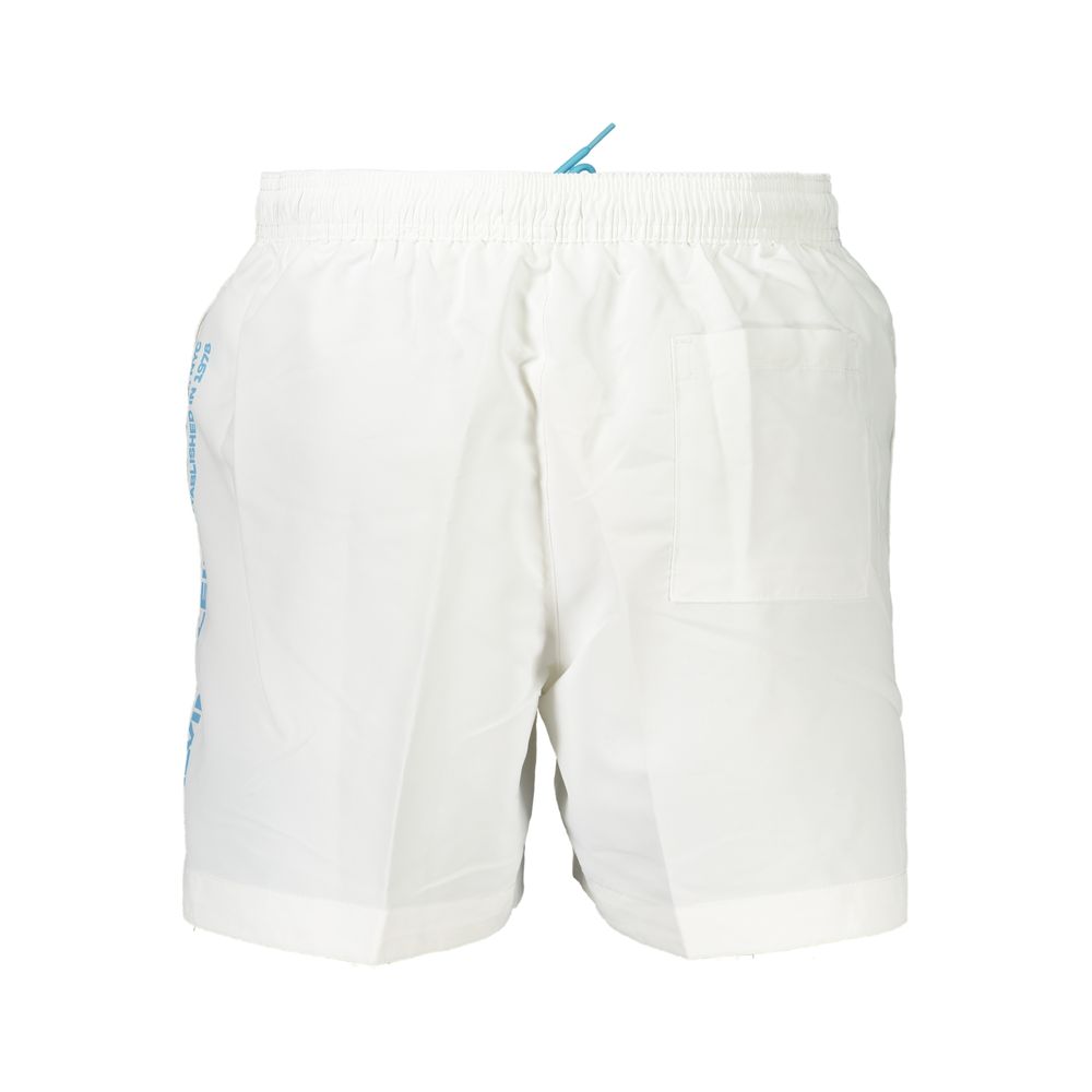 Calvin Klein White Polyester Bermuda Shorts Calvin Klein