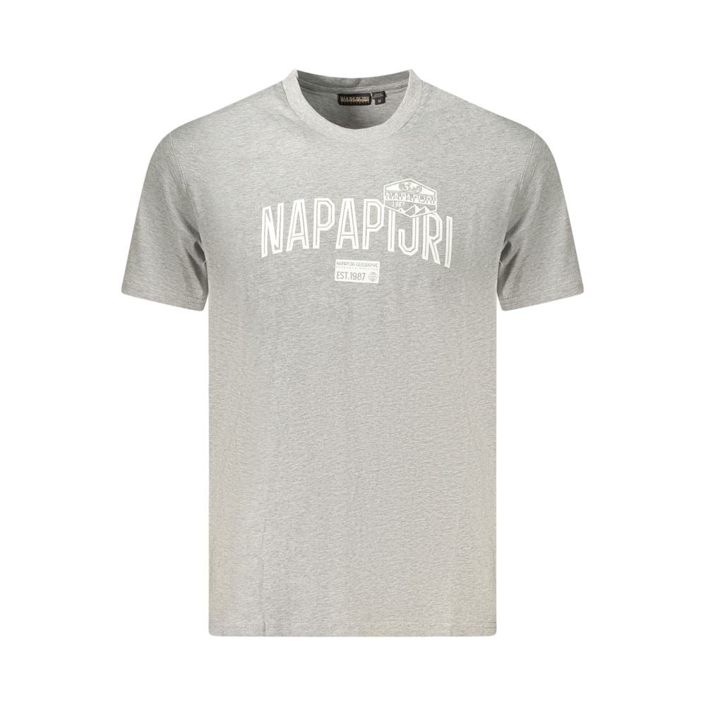Napapijri Grigio Cotton Men T-Shirt Napapijri