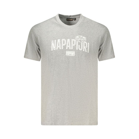 Napapijri Grigio Cotton Men T-Shirt Napapijri