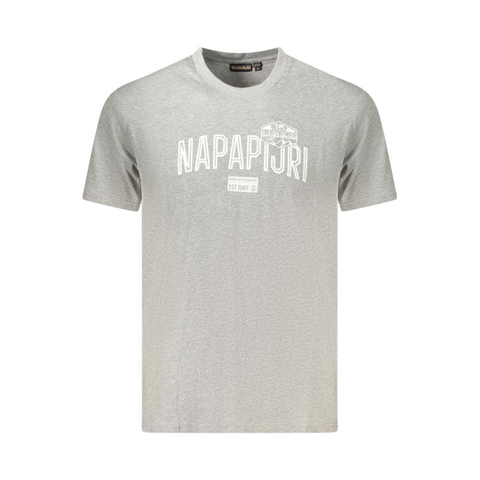 Napapijri Grigio Cotton Men T-Shirt Napapijri