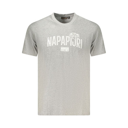 Napapijri Grigio Cotton Men T-Shirt Napapijri