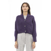 Alpha Studio Purple Merino Wool Women Cardigan