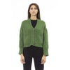 Alpha Studio Green Merino Wool Women Cardigan Alpha Studio